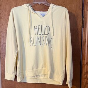Rae Dunn Light Yellow V-Neck Sweatshirt